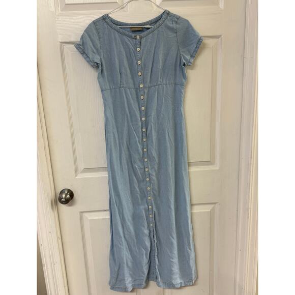 Liz Claiborne 100% Tencel Chambray Button-Front Midi Dress | Size 4 - Picture 1 of 5